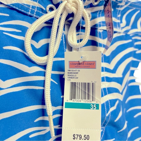 NWT Vineyard Vines Men’s Size 35 Board Shorts Swim Trunks Seagulls Blue - Picture 5 of 9